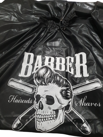 Capa BARBER negra navaja calavera con gancho GLM
